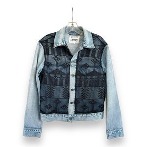 Levi’s Made & Crafted trucker jacket with French tulle lace overlay size medium